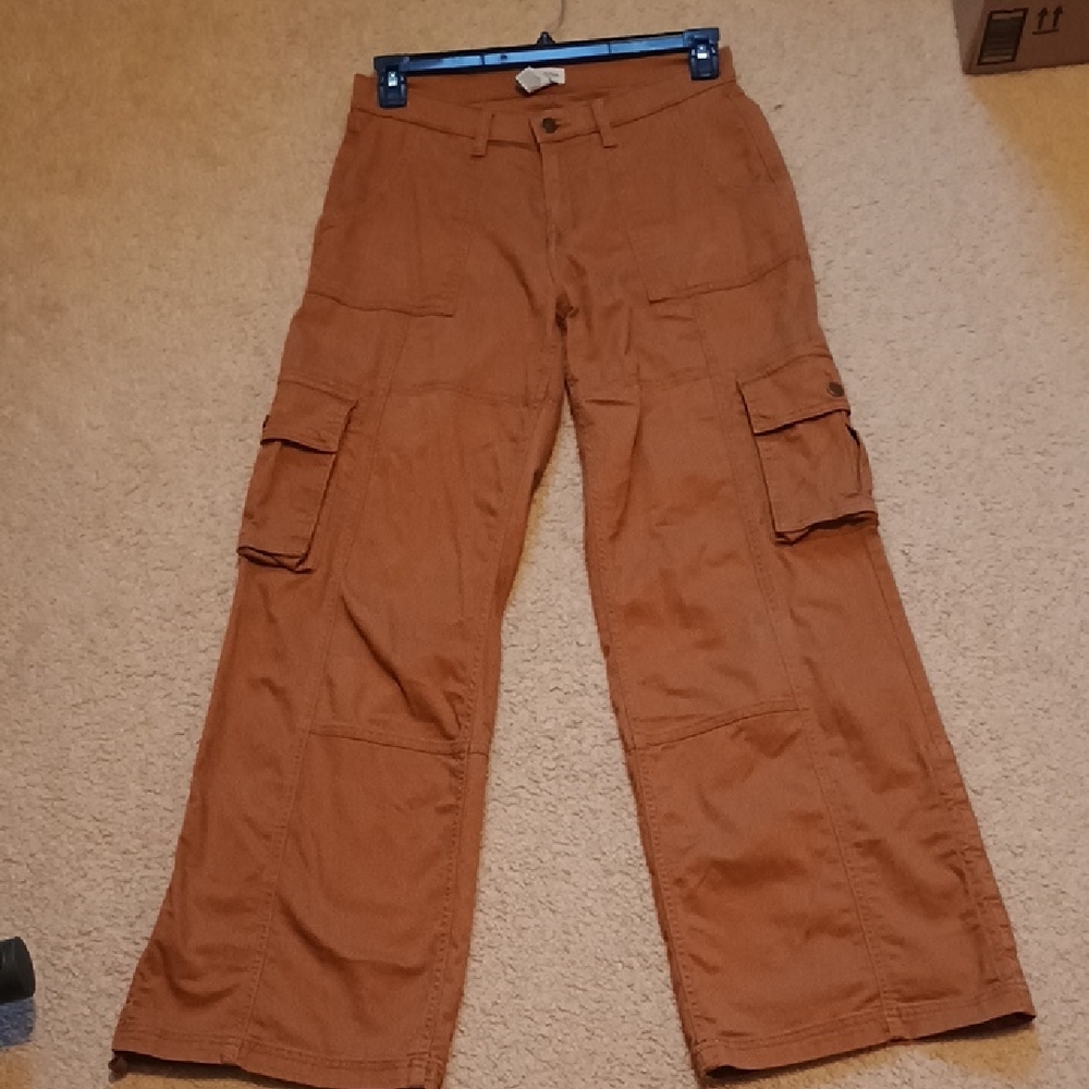 Brown Cotton Cargo Y2K Pants Arizona Jean Co Women's Size 7 EUC - Picture 2 of 5
